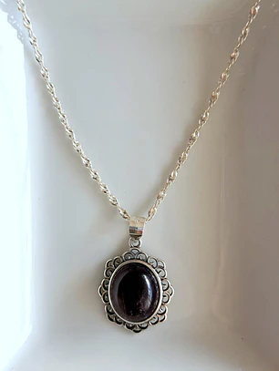 Collar Vintage Medallón Piedra