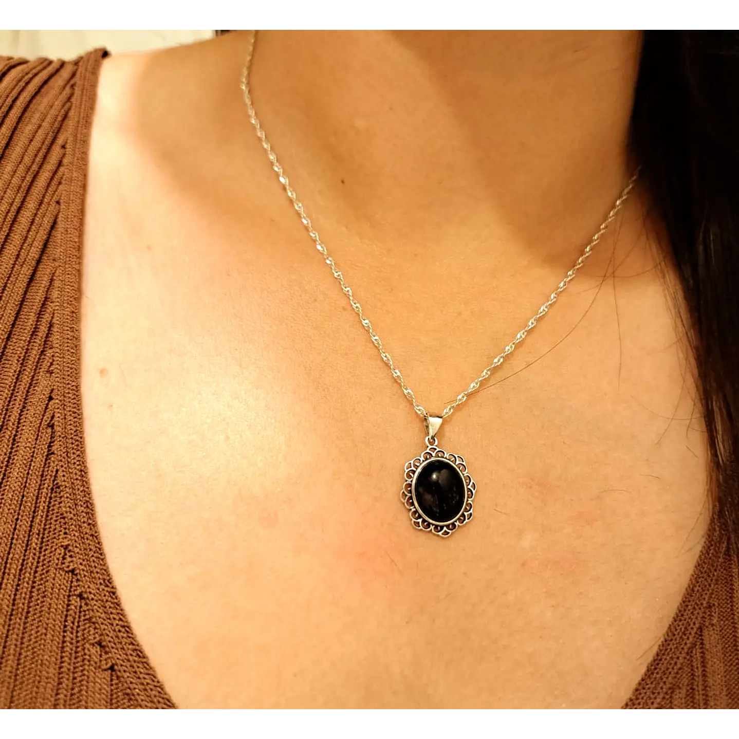 Collar Vintage Medallón Piedra 2