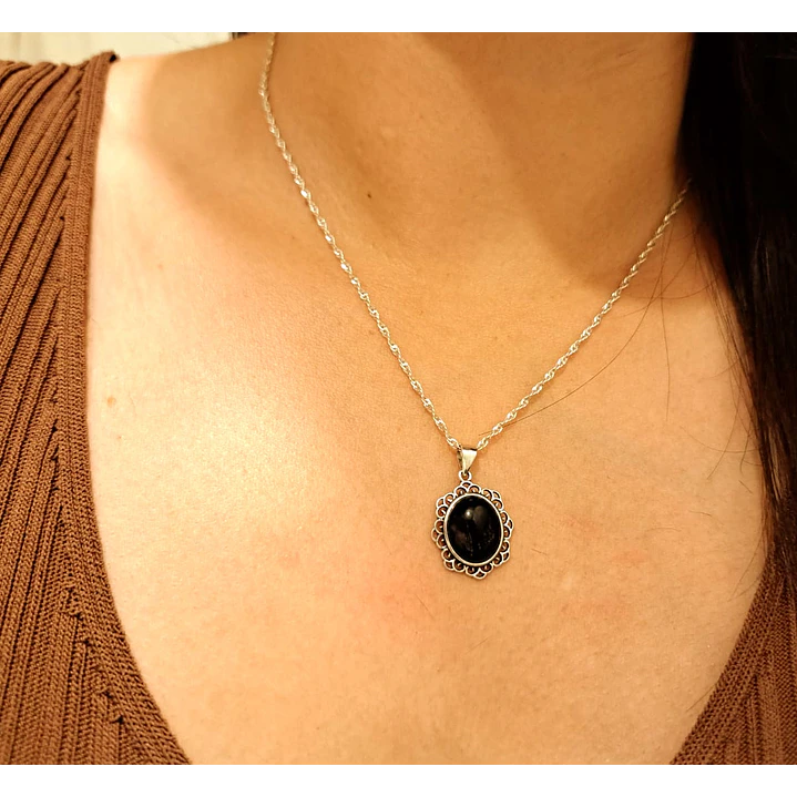 Collar Vintage Medallón Piedra 2