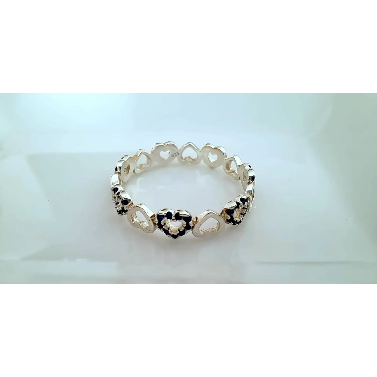 Anillo Corazones Azul  1