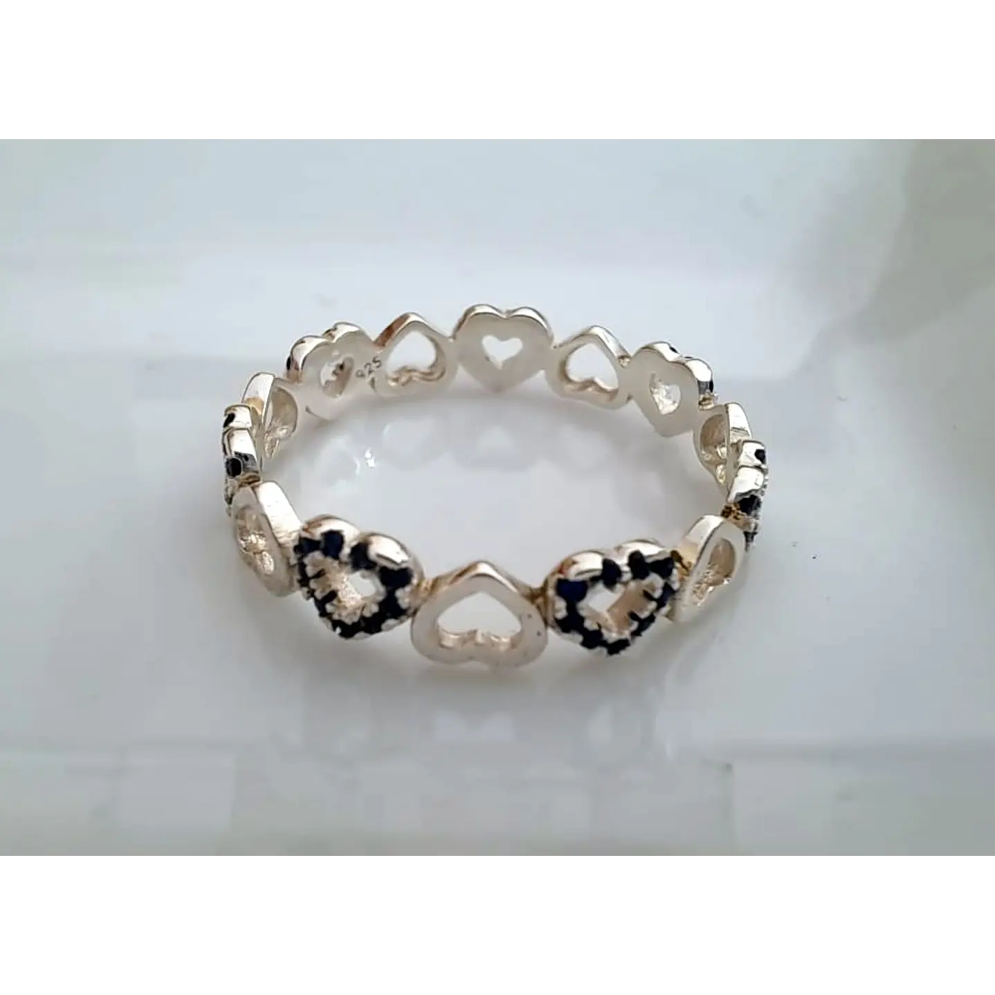 Anillo Corazones Azul  2