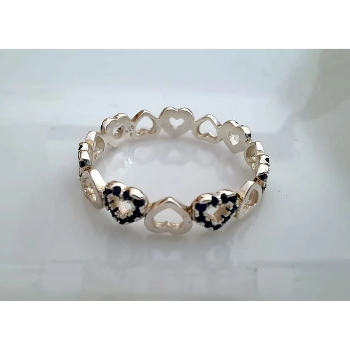 Anillo Corazones Azul  2