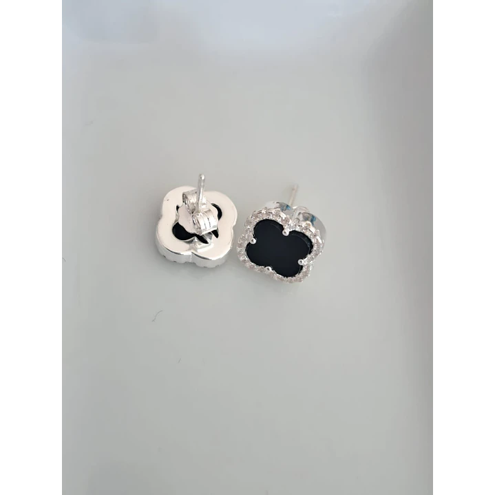 Aros Trébol Negro con Circones 2