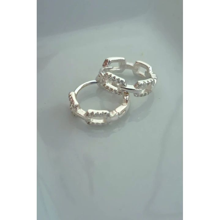 Argollas Huggies Diseño Eslabones con Circones 2