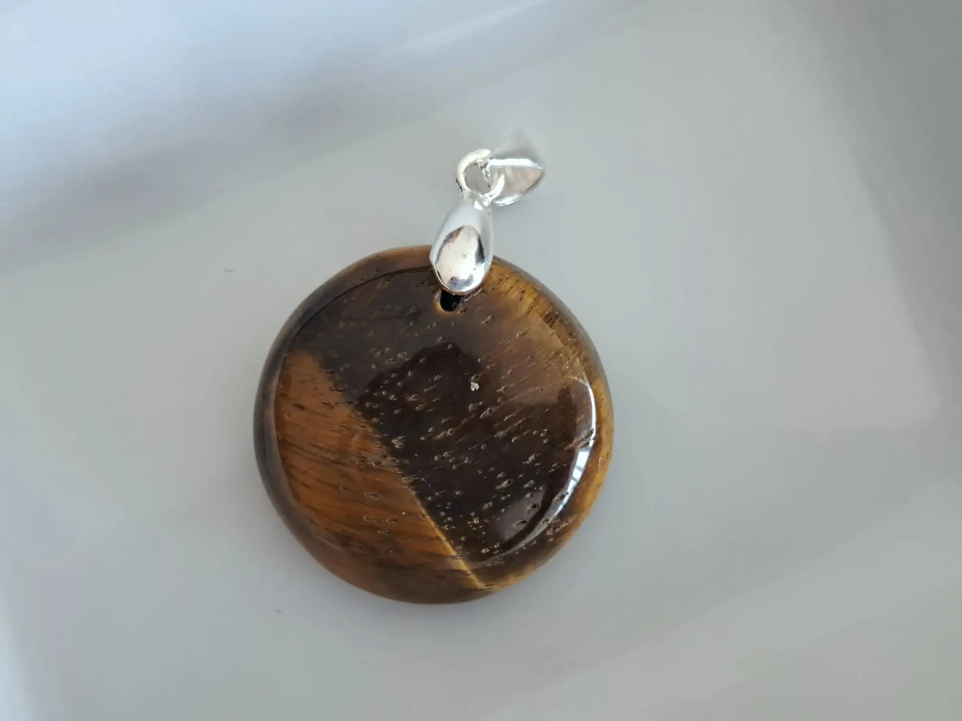 Dije ojo de tigre natural con valier de plata 925 4