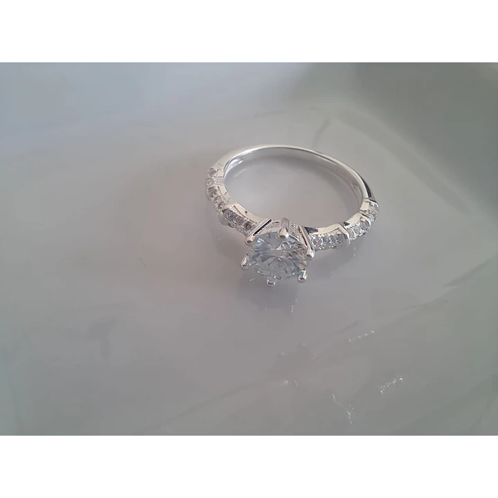 Anillo Solitario Moissanita Talla 15 1