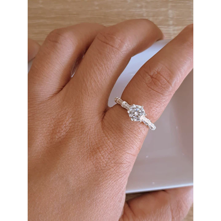 Anillo Solitario Moissanita Talla 15 3