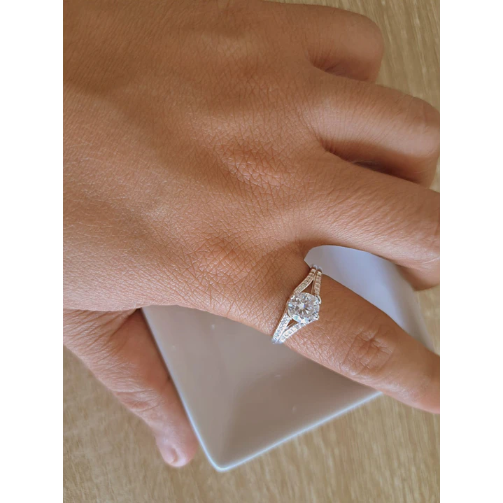 Anillo Solitario Moissanita Talla 18 3