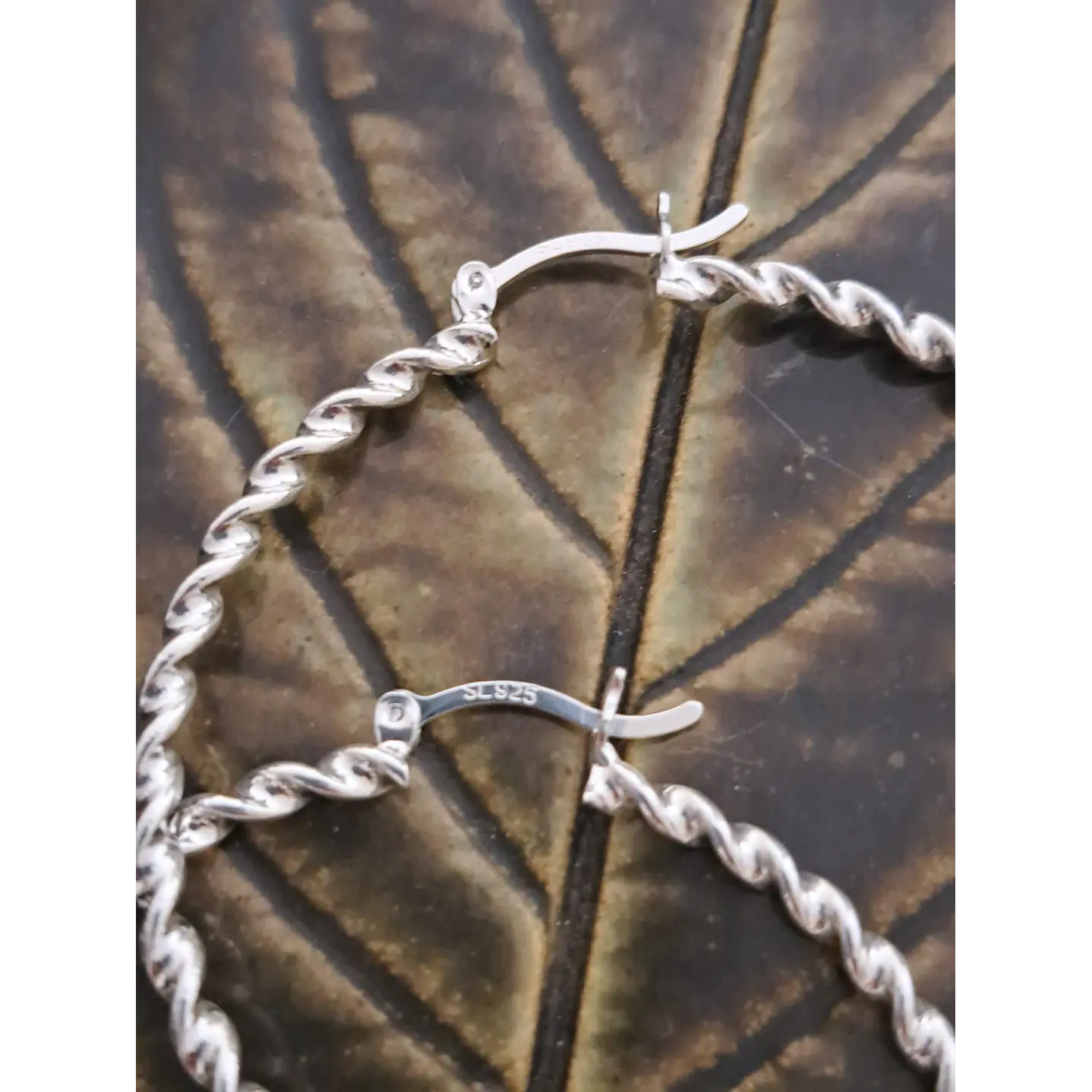 Argollas Circulares Entorchadas Plata Laminada 50mm 1