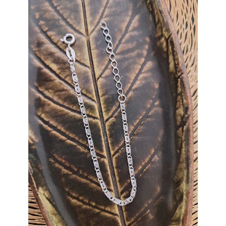 Pulsera de Plata Laminada Tejido de Caracol (Ojo de Perdiz) 2 mm 3