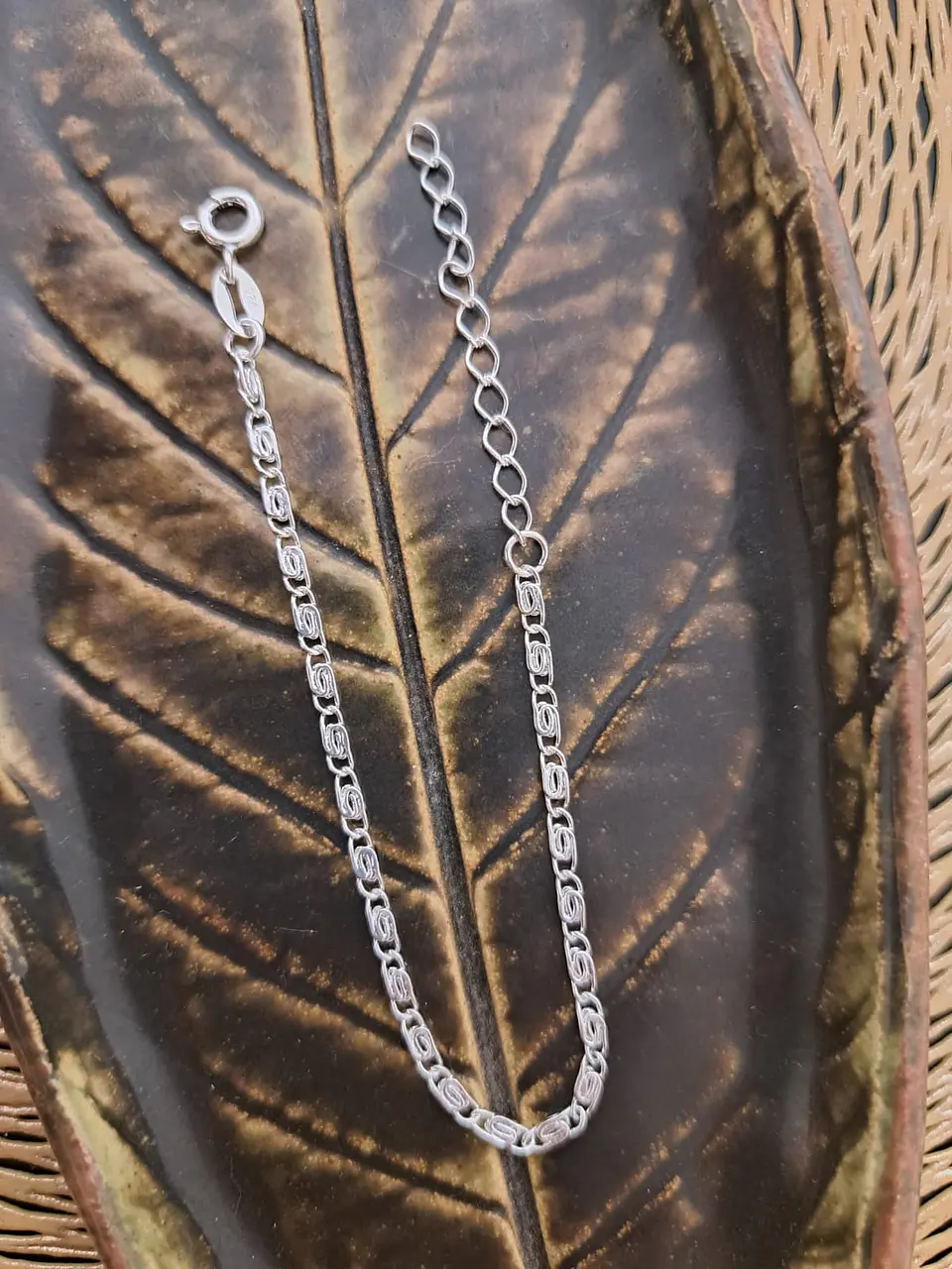 Pulsera de Plata Laminada Tejido de Caracol (Ojo de Perdiz) 2 mm 3