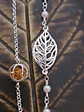 Pulseras de Plata Laminada con Diseños Artesanales: Hoja con Perlas o Esfera - Miniatura 2