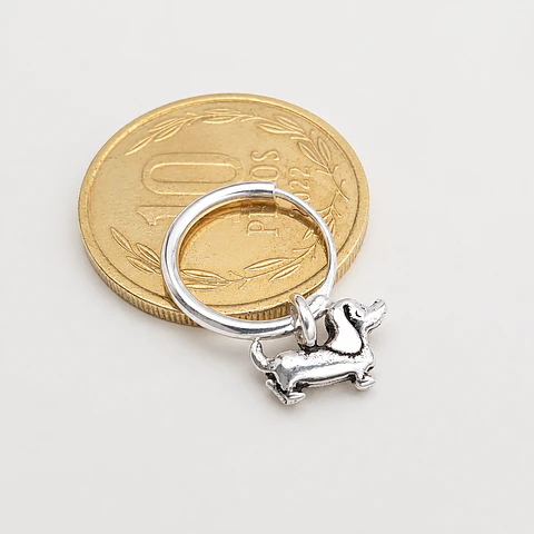Aros dachshund / perro salchicha en plata 925