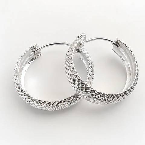 Argollas texturizadas en plata 925