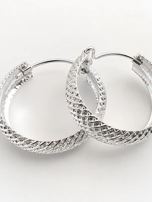 Argollas texturizadas en plata 925