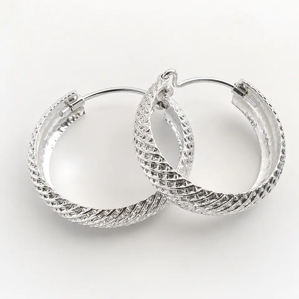 Argollas texturizadas en plata 925 1