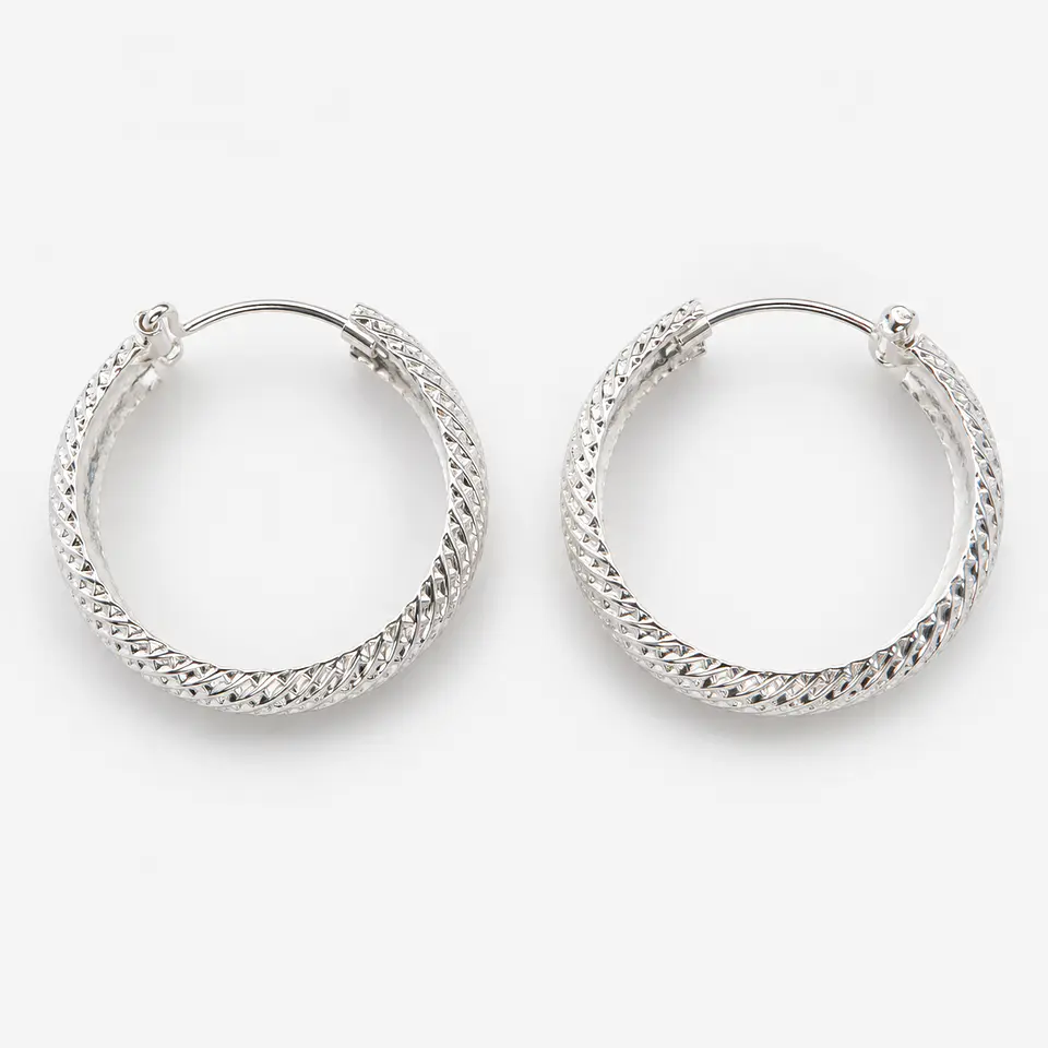 Argollas texturizadas en plata 925 2