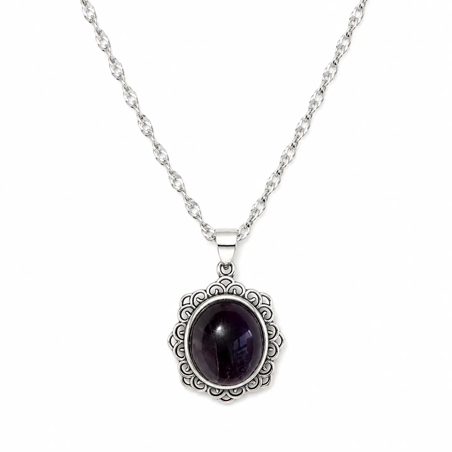 Medallón vintage con amatista en plata 925 1