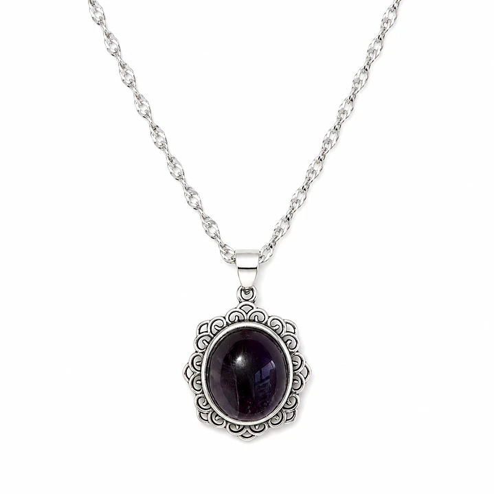 Medallón vintage con amatista en plata 925 1