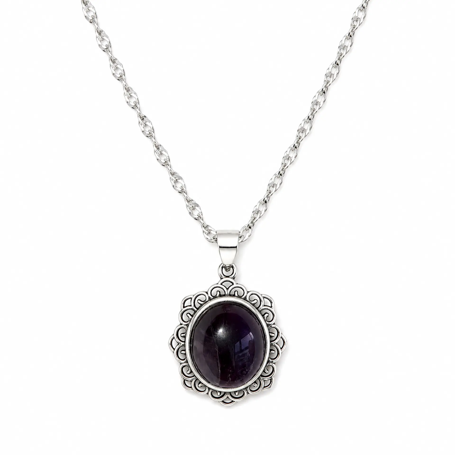 Medallón vintage con amatista en plata 925 1