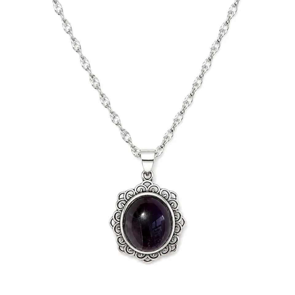 Medallón vintage con amatista en plata 925 1