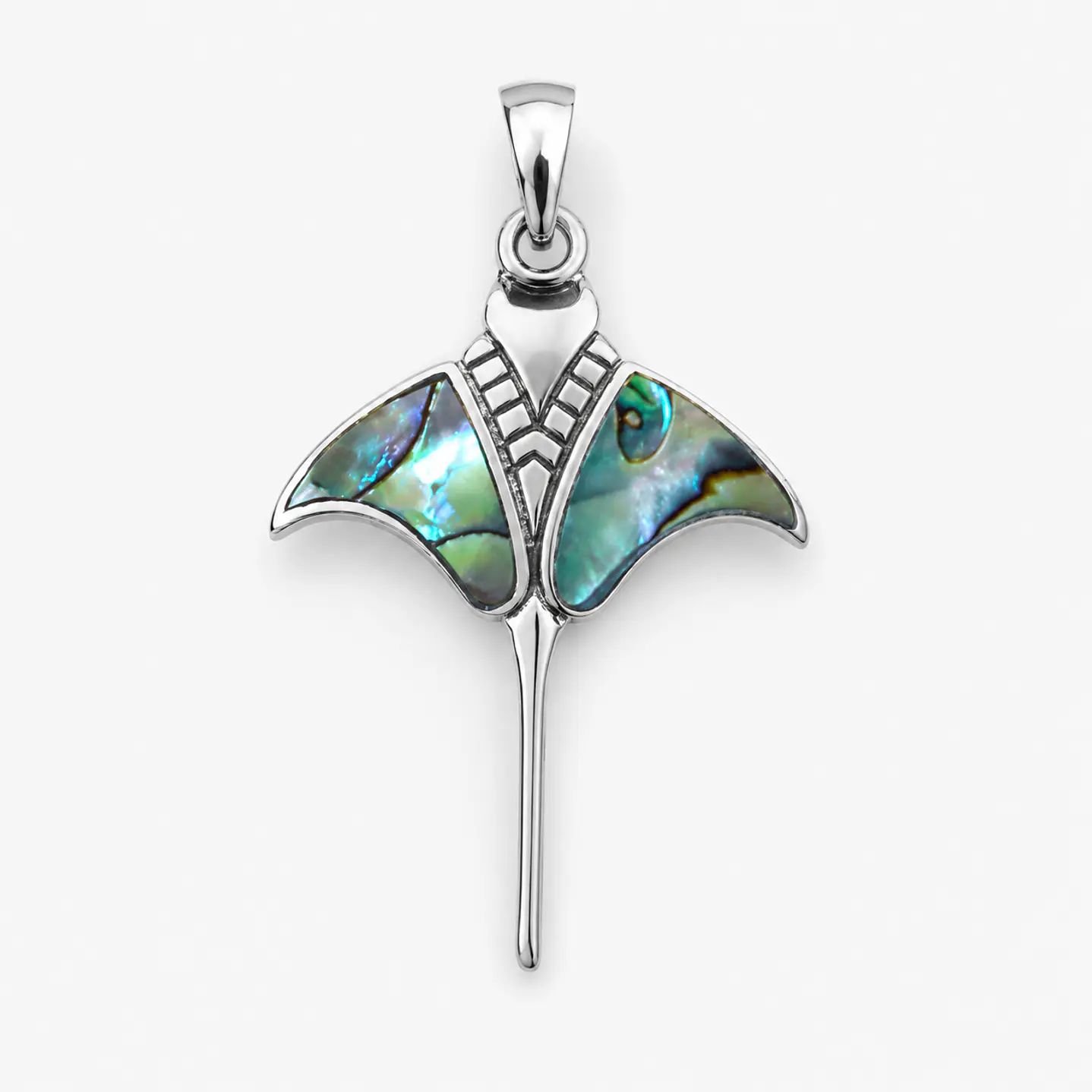 Colgante mantarraya con abalón reconstituido en plata 925 2