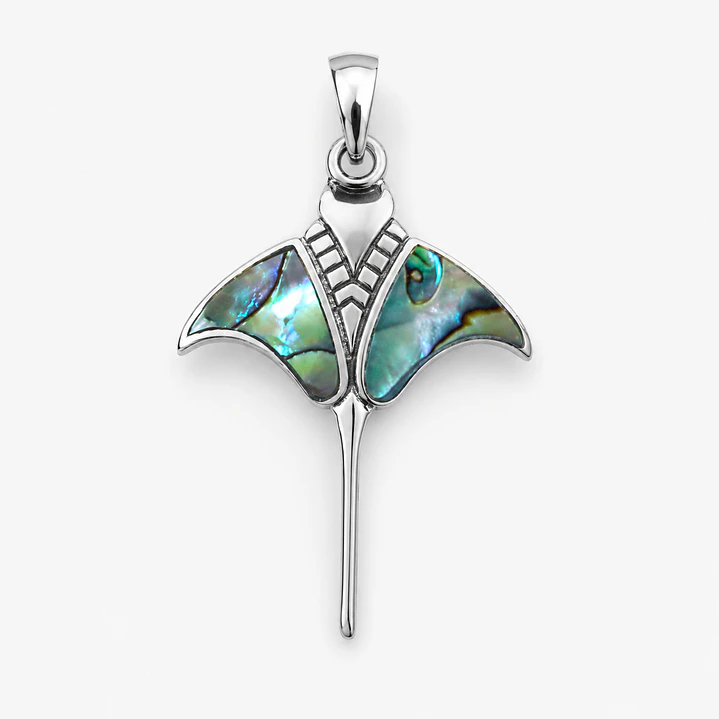 Colgante mantarraya con abalón reconstituido en plata 925 2