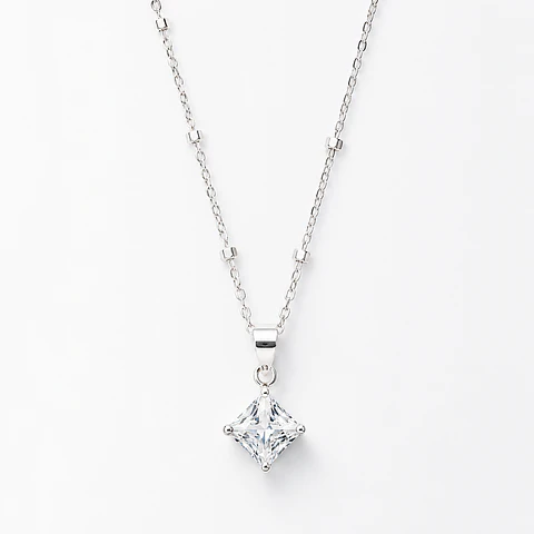 Collar punto de luz con circón en plata 925