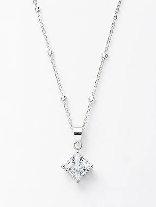 Collar punto de luz con circón en plata 925