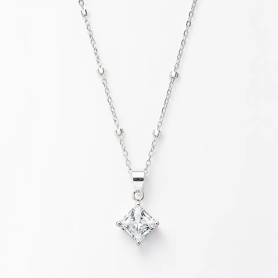 Collar punto de luz con circón en plata 925 1