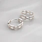Argollas huggies eslabones con circones en plata 925 - Miniatura 2