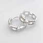 Argollas huggies eslabones con circones en plata 925 - Miniatura 1