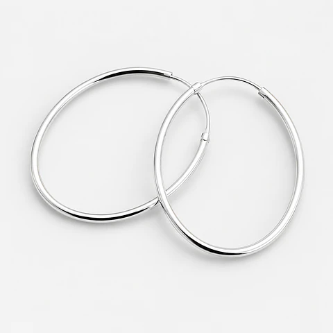 Argollas ovaladas estilizadas en plata 925