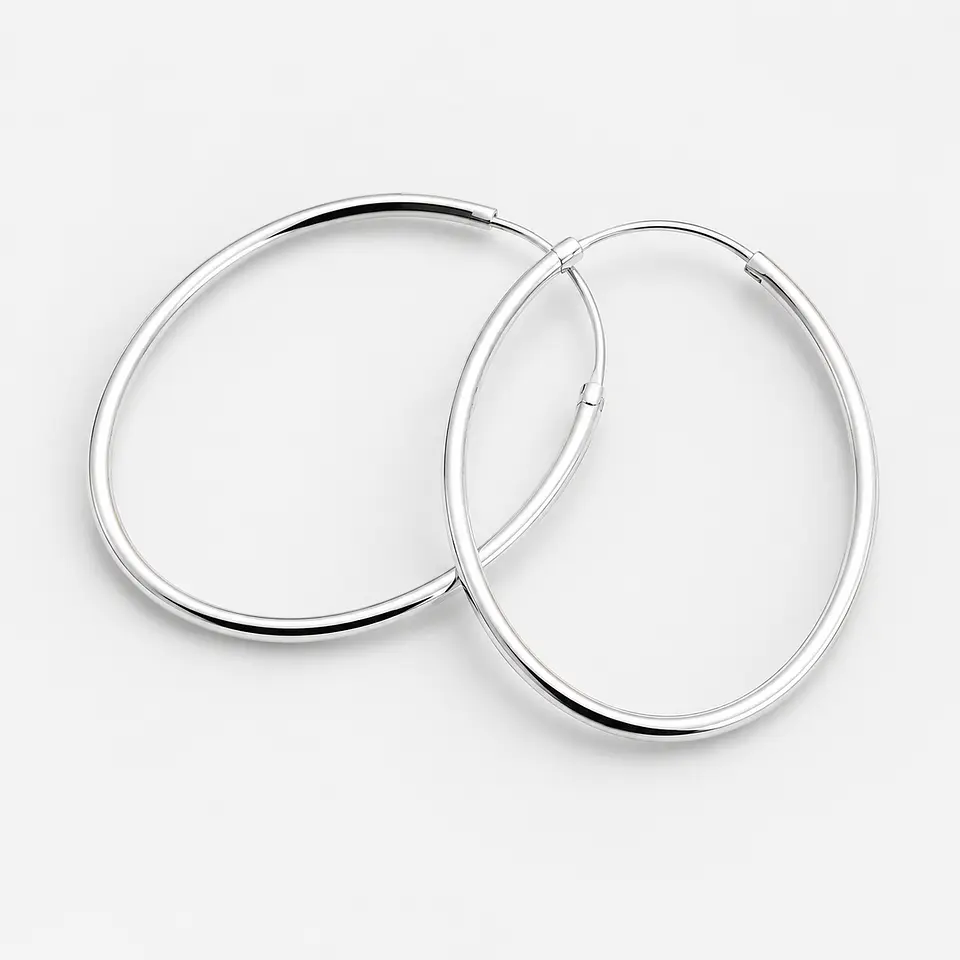 Argollas ovaladas estilizadas en plata 925 1