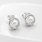 Aros de perla círculo de luz en plata 925 - Miniatura 1