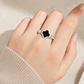 Anillo trébol de la suerte con ónix en plata 925 — Talla 12 - Miniatura 2