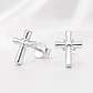 Aros cruz en plata 925 - Miniatura 1