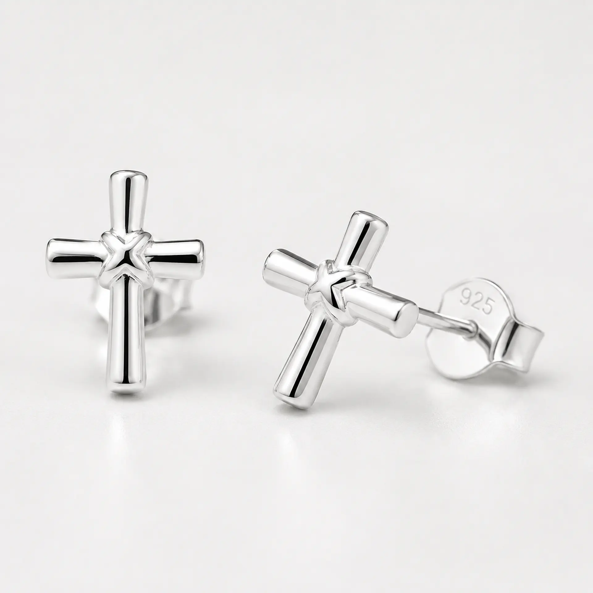 Aros cruz en plata 925 2