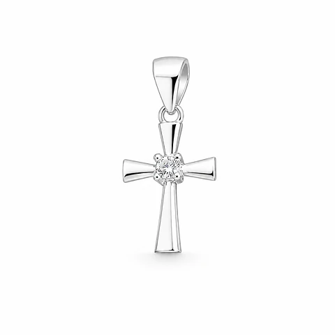 Dije cruz luminosa en plata 925 con circón