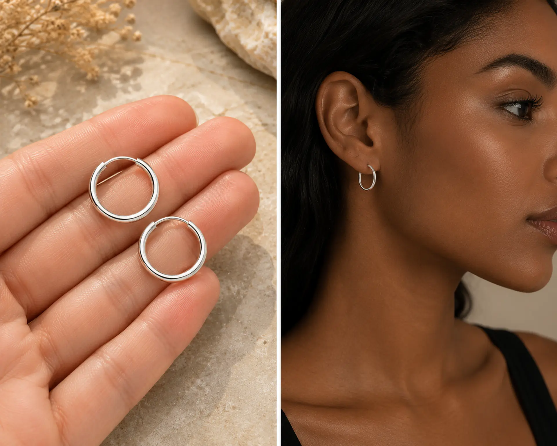 Argollas mini básicas en plata 925 1