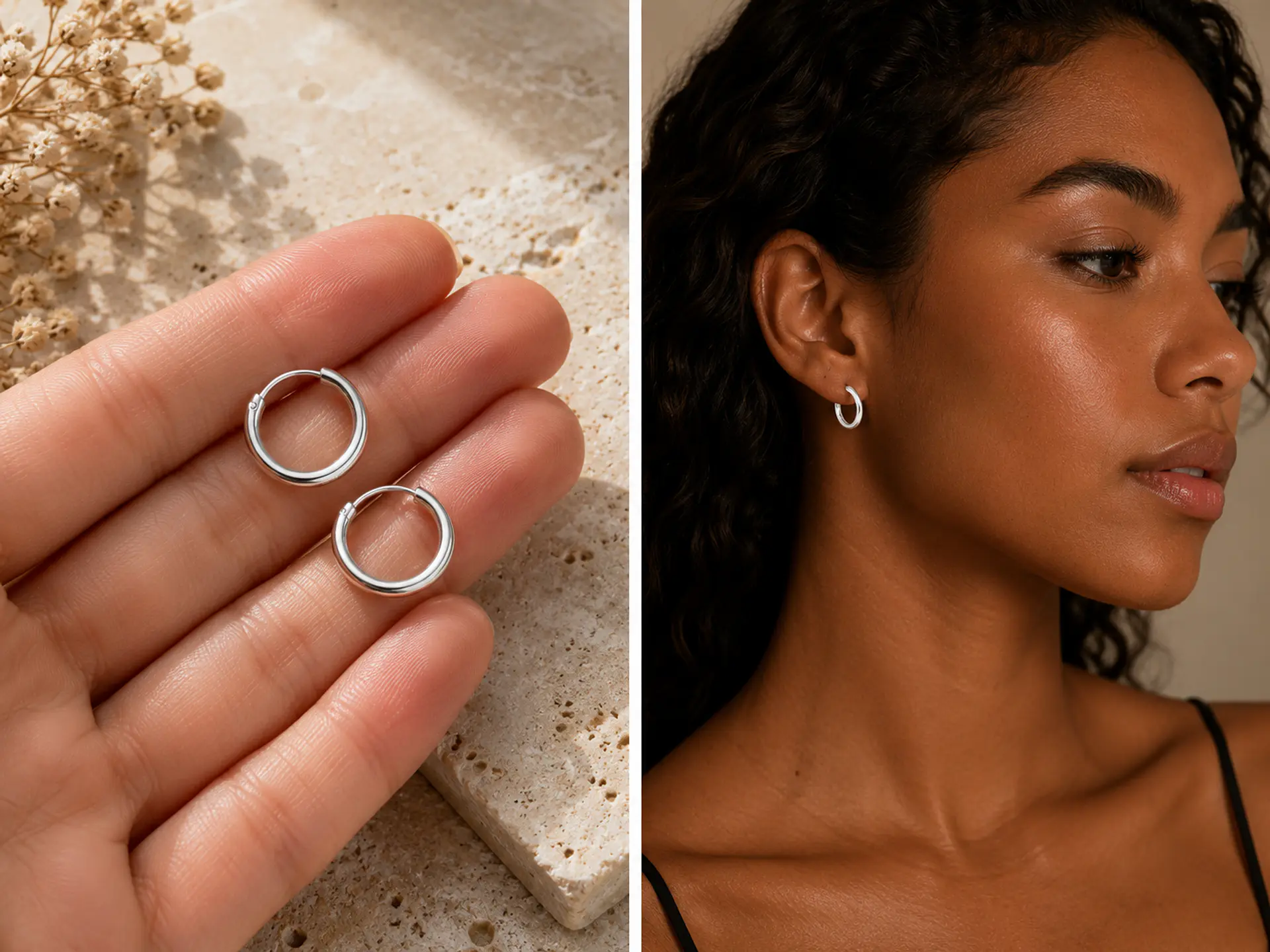 Argollas mini esenciales en plata 925 1