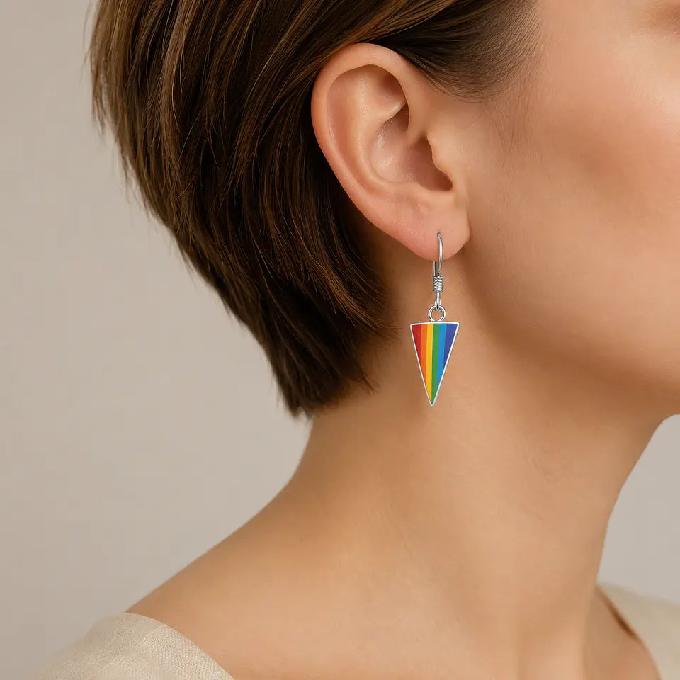 Aros prisma multicolor en plata 925 2