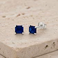 Aros punto zafiro en plata 925 - Miniatura 1
