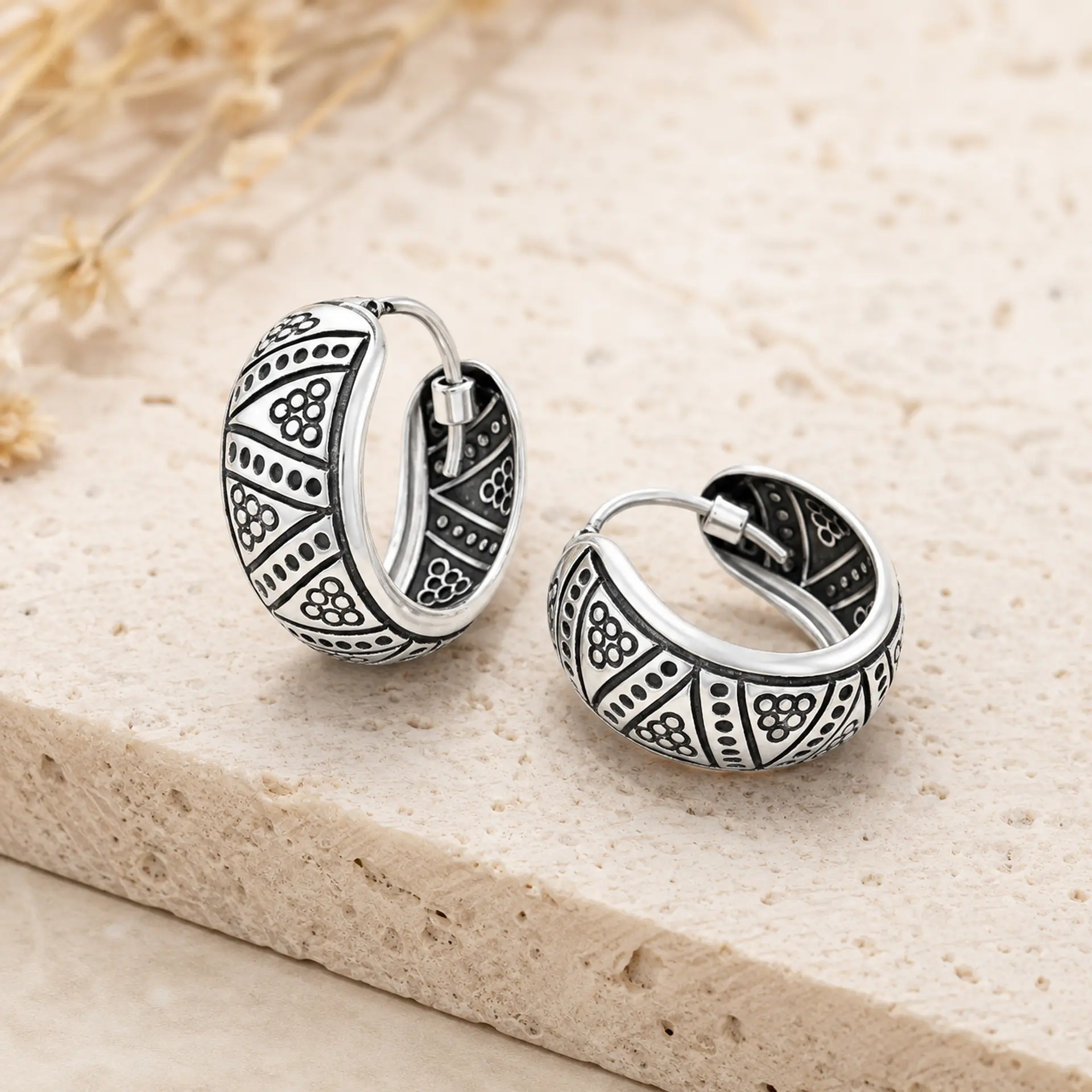 Argollas aura étnica en plata 925 1