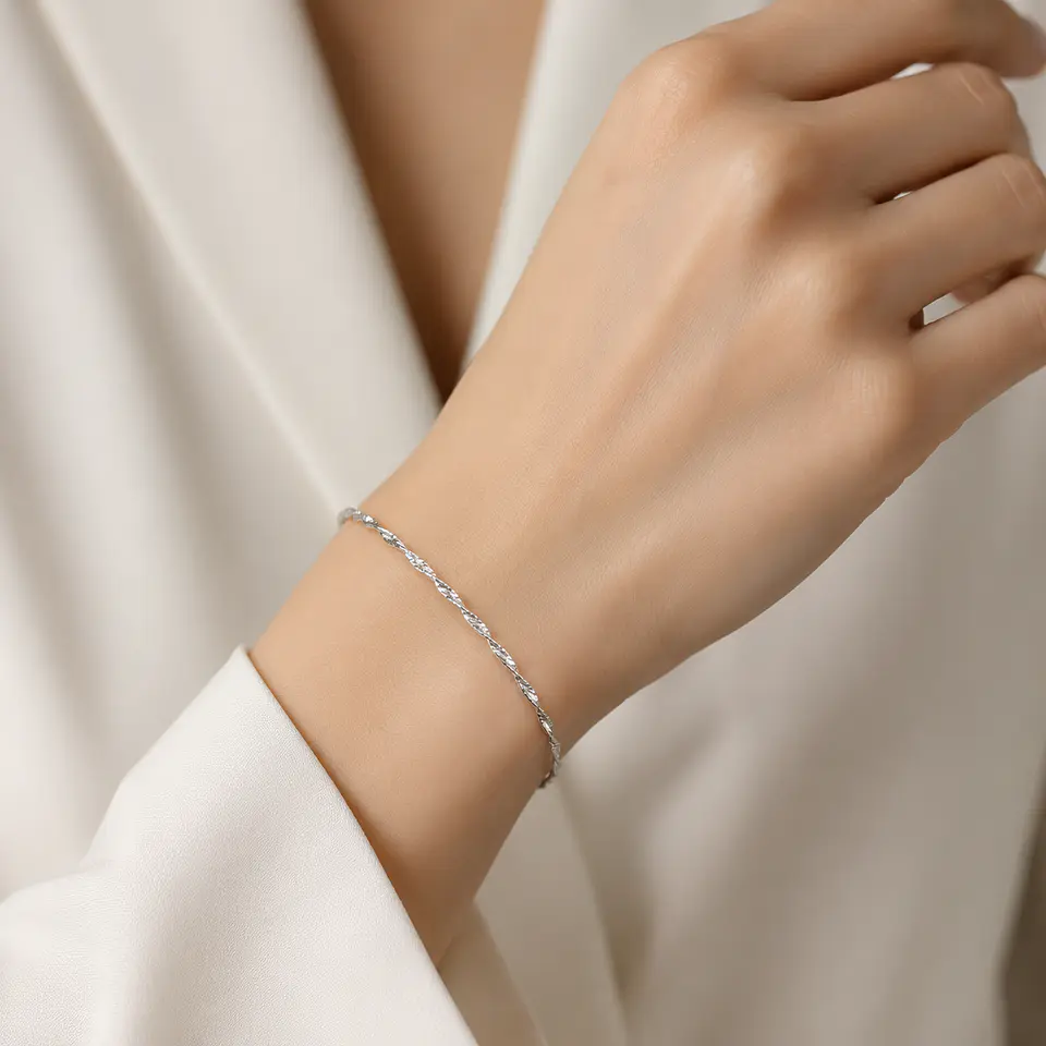 Pulsera italiana Singapur en plata 925 1