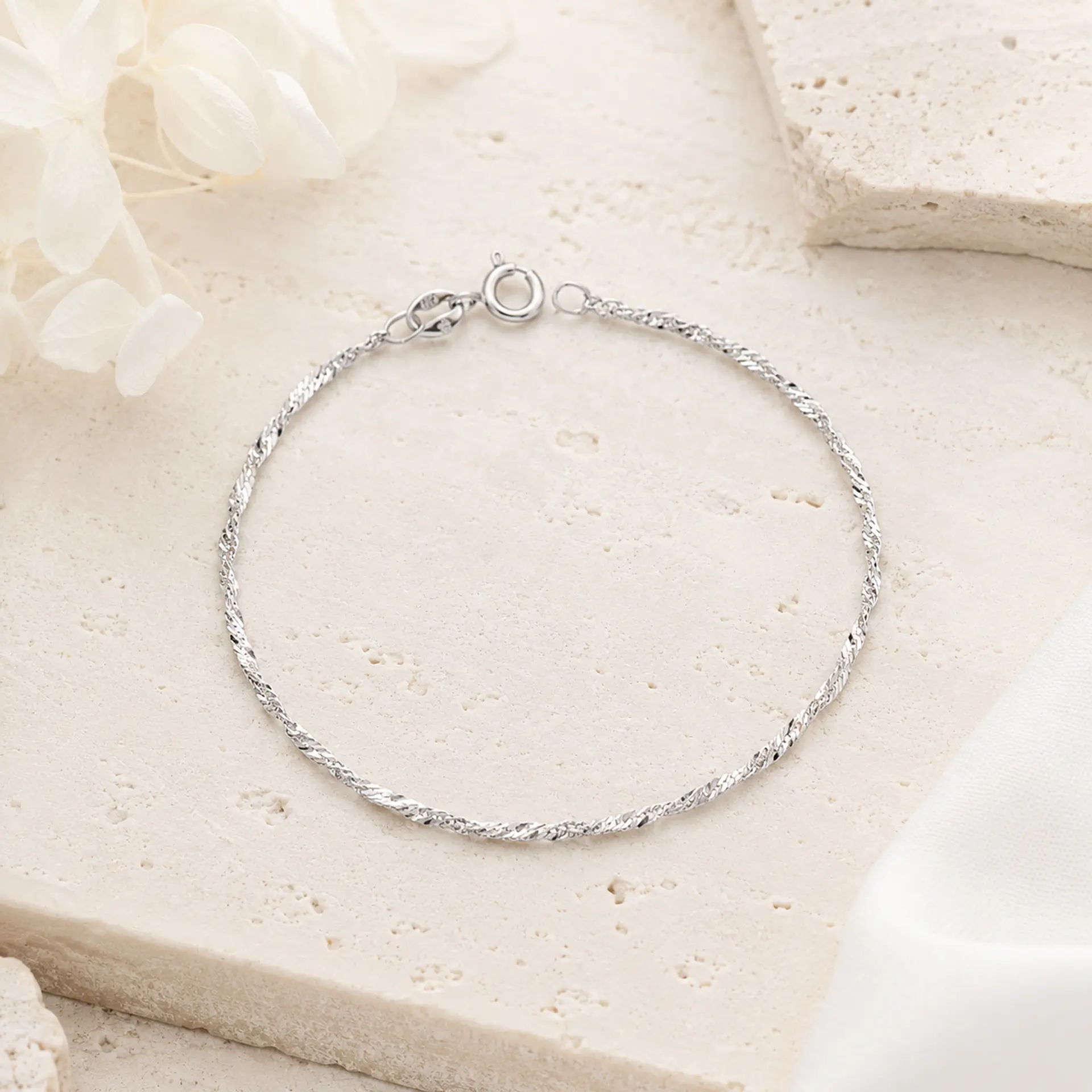 Pulsera italiana Singapur en plata 925 2