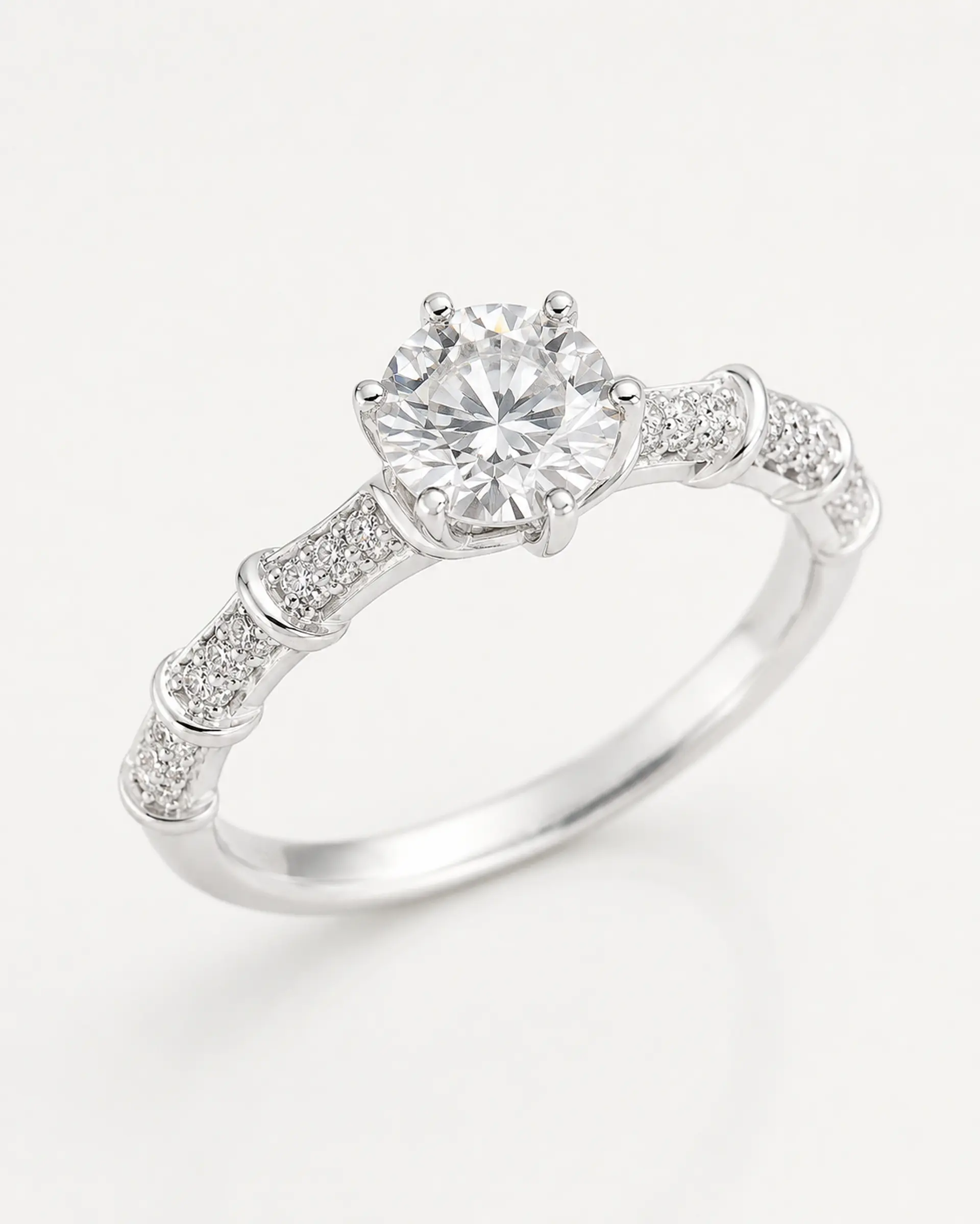 Anillo solitario de moissanita en plata 925 - talla 15 1
