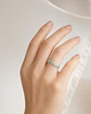 Anillo cintillo esmeralda y circones en plata 925-talla 16 - Miniatura 2