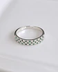 Anillo cintillo esmeralda y circones en plata 925-talla 16 - Miniatura 1