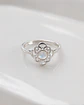 Anillo flor con piedra luna en plata 925 - Miniatura 2